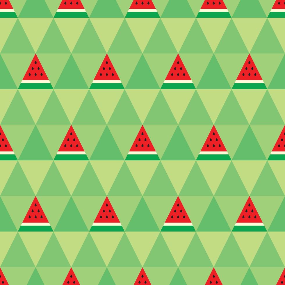 röd vattenmelon tema bakgrund. geometrisk sömlös triangel frukt mönster motiv. enkel platt vektor illustration. vattenmelon i triangel- skivor. för bakgrunder, täcker, grafik, och bakgrundsbilder.