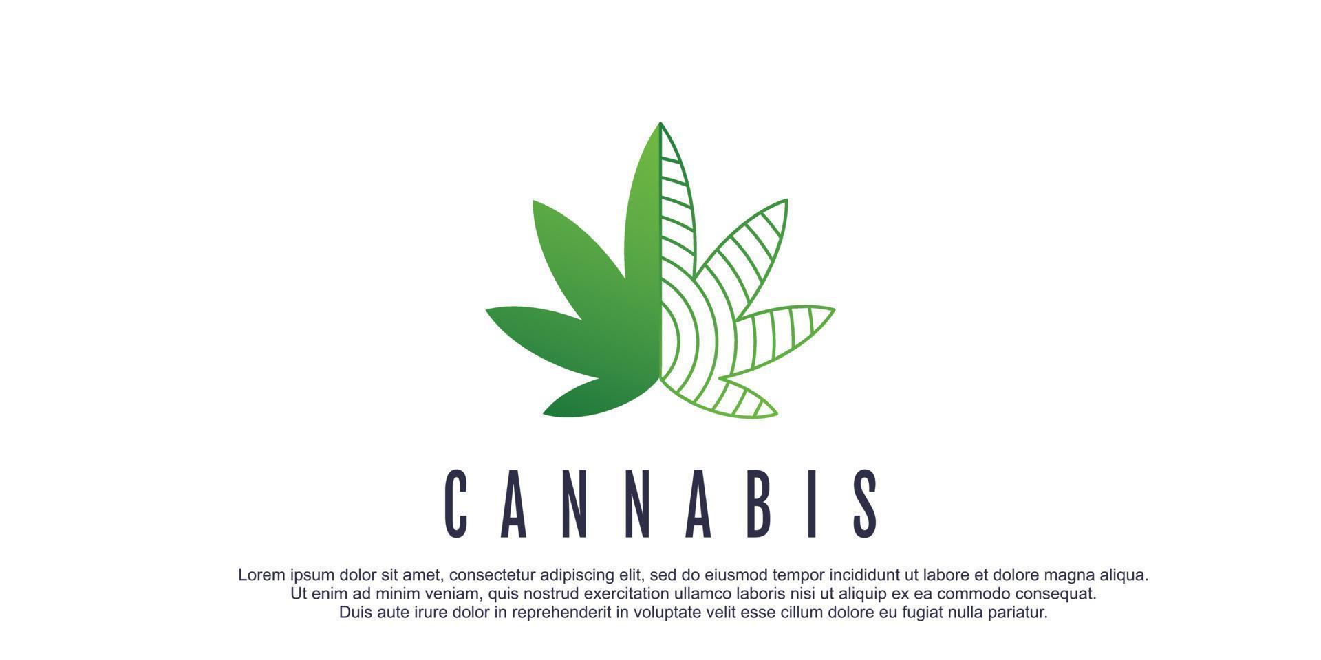 medizinisches Marihuana-Cannabis-Logo-Design vektor
