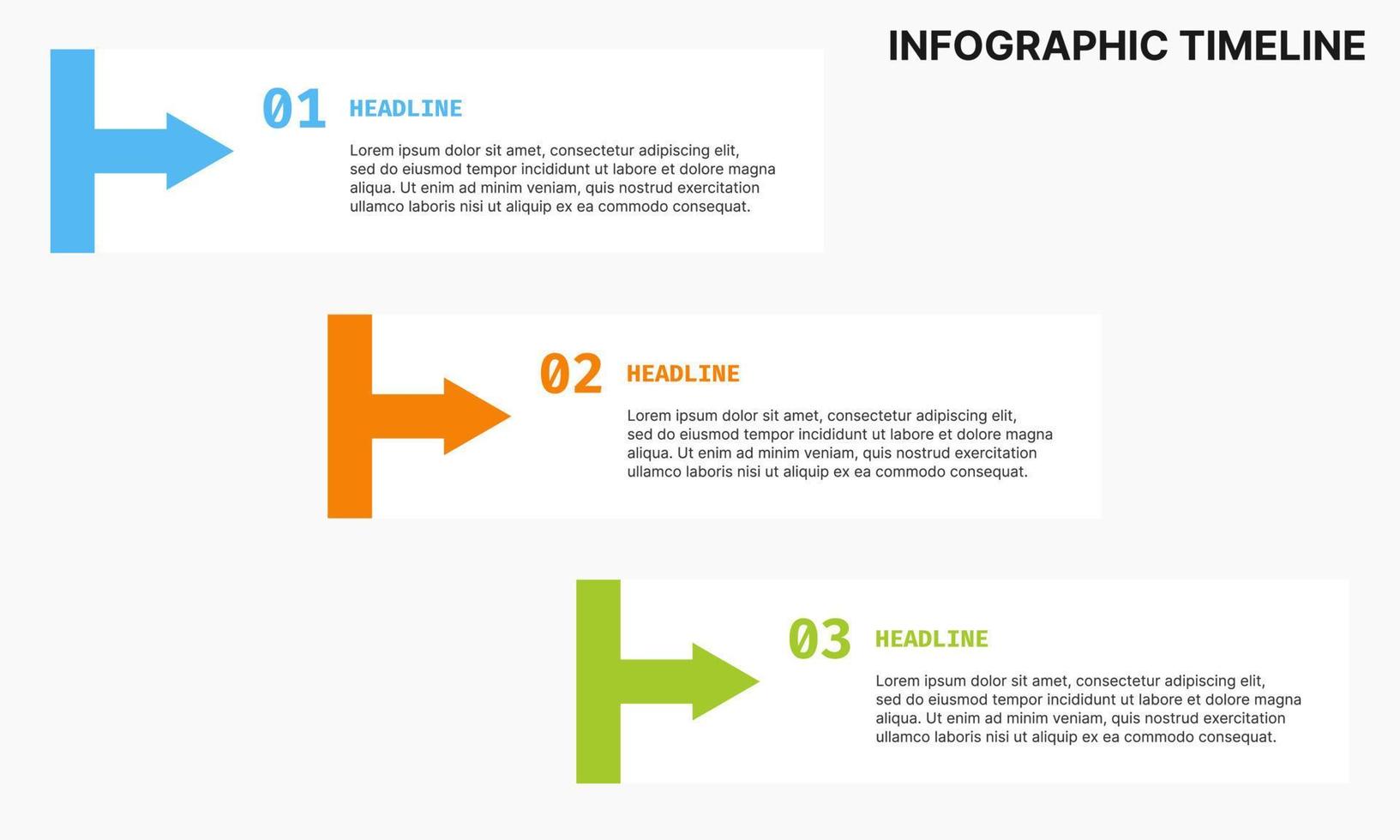 Business-Infografik-Zeitachse mit Pfeil. Business-Infografik-Vorlage. Präsentations-Infografik-Vorlage mit Timeline-Prozess. Infografik-Timeline-Prozess. vektor