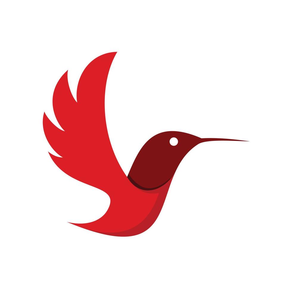 einfacher 3D-roter Vogel-Logo-Vektor vektor