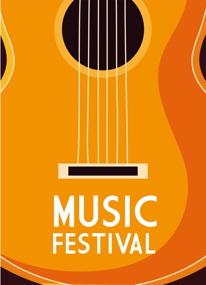 ein Plakatmusikfestival mit Gitarrenmusikinstrument vektor