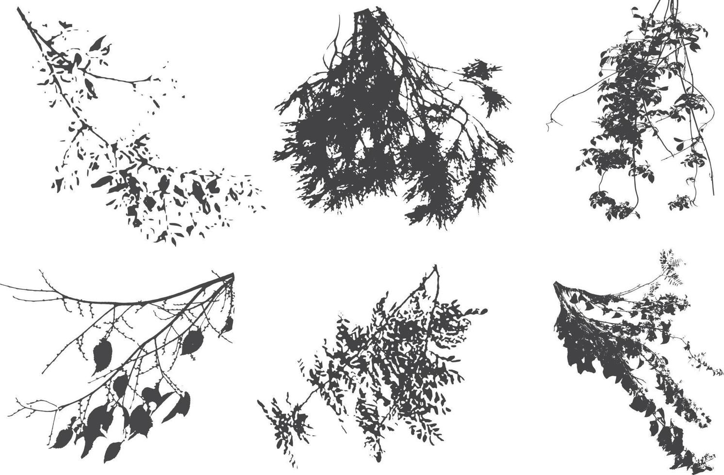 satz schwarzer zierpflanze in form einer hecke.realistischer gartenstrauch, saisonaler busch, buchsbaum, baumkronenbuschlaub. vektor