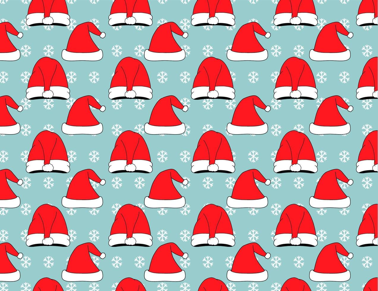 Hut Sankt Weihnachten Musterdesign Hintergrund vektor