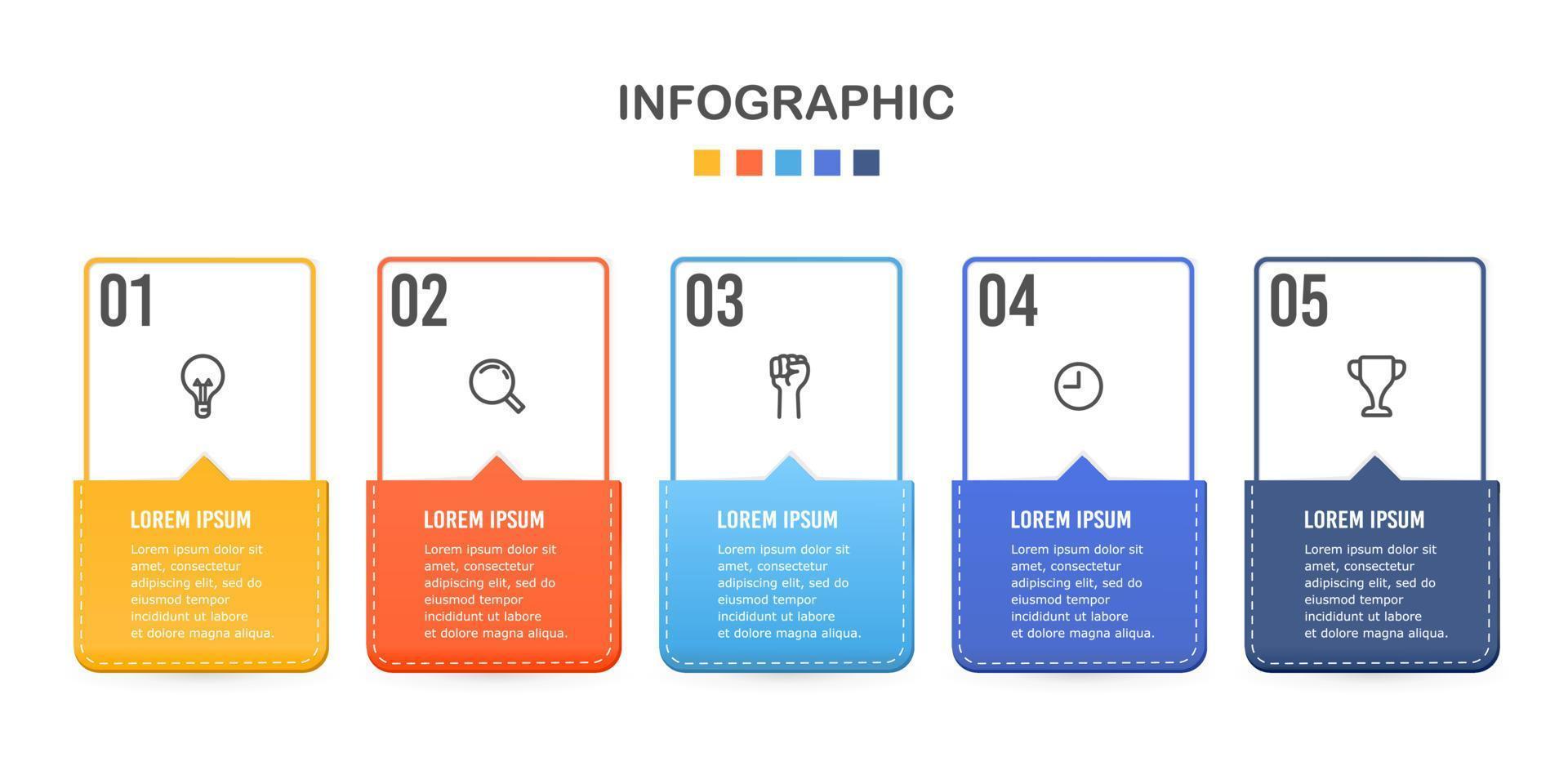 infographics läder plånbok med kort hållare 5 bearbeta arbetsflöde. vektor illustration