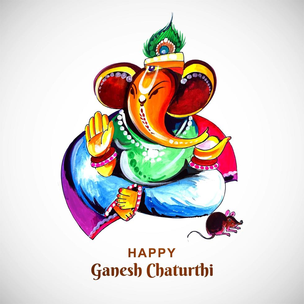 glückliches Ganesh Chaturthi indisches Festival buntes Plakat vektor