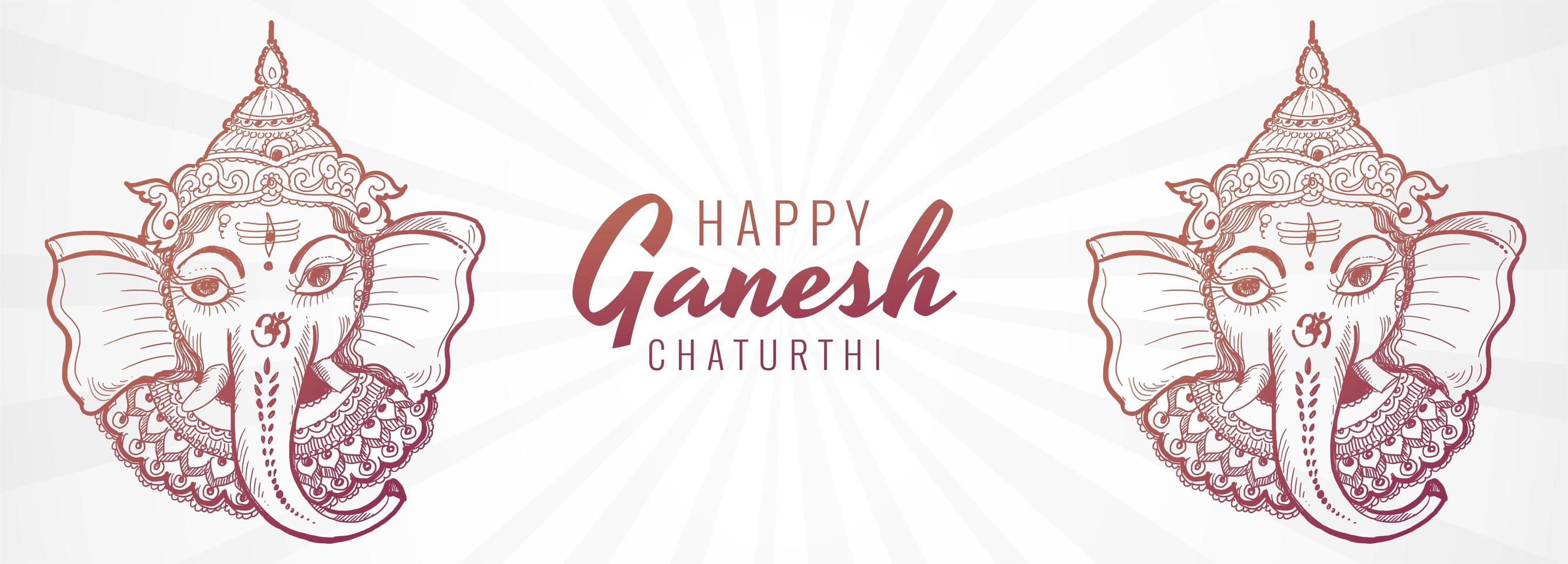 kreativa konstnärliga ganesh chaturthi festival banner vektor