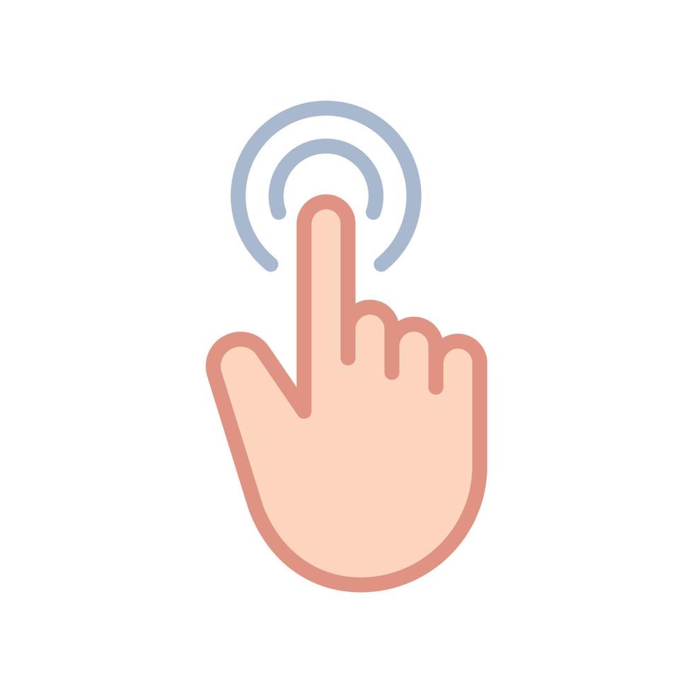 Finger-Touch-Gliederungssymbol, Vektor und Illustration.