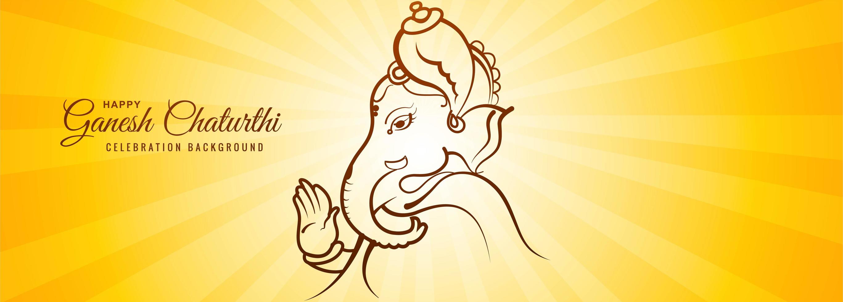 Lord Ganesha Lichtstrahl für Ganesh Chaturthi Kartenbanner vektor