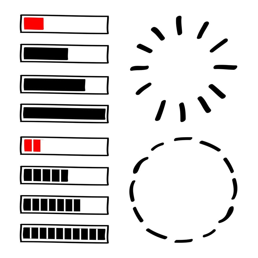 hand gezeichnete darstellung des ladevorgangs vektor