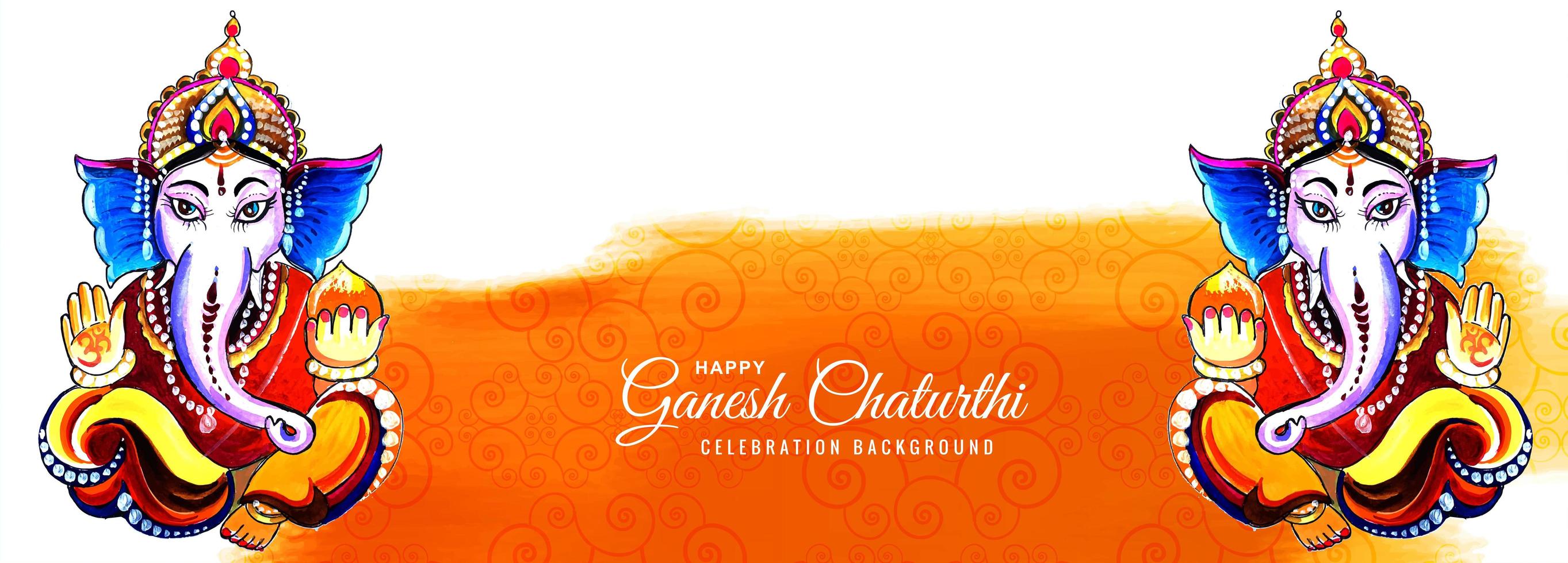 Festival Banner für Happy Ganesh Chaturthi Banner vektor