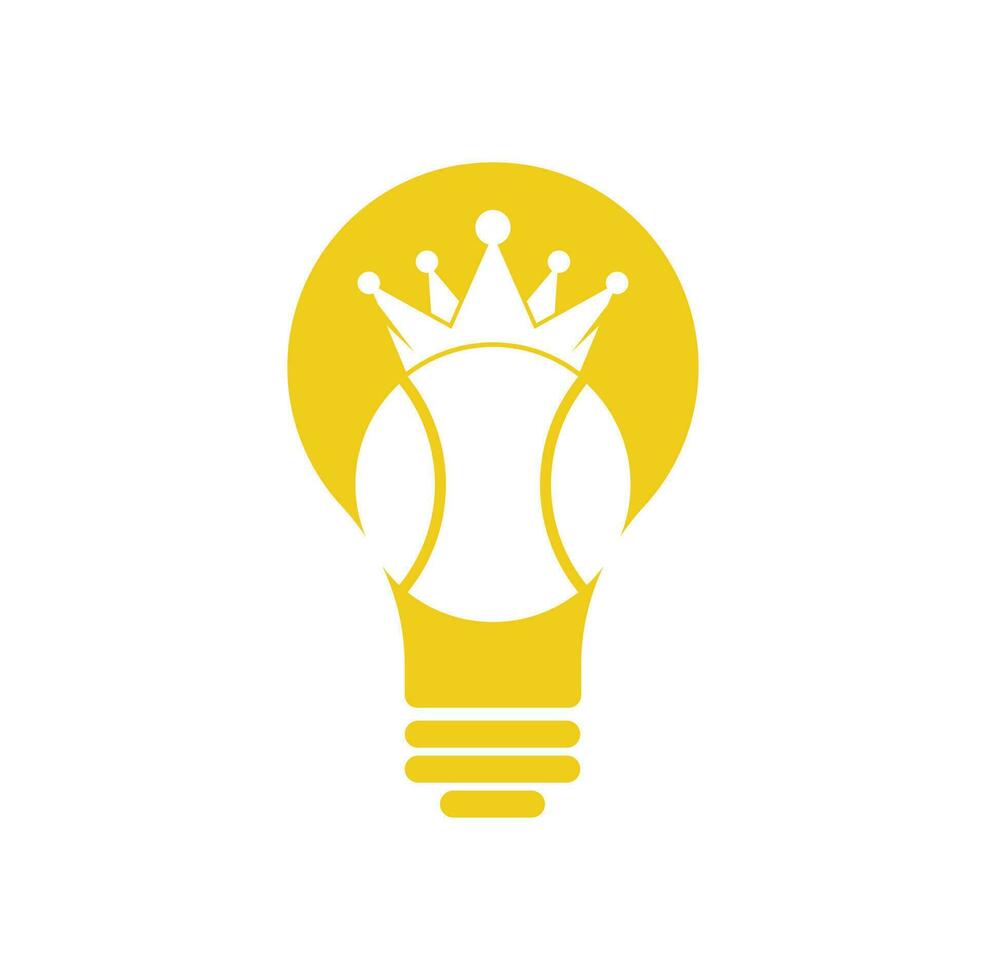 tennis kung Glödlampa form begrepp vektor logotyp design. tennis boll och krona ikon design mall.