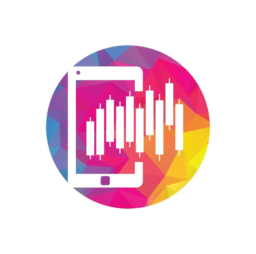 Designvorlage für das Logo der Telefonstatistik. Logo-Icon-Design-Vektor für mobile Finanzen. vektor