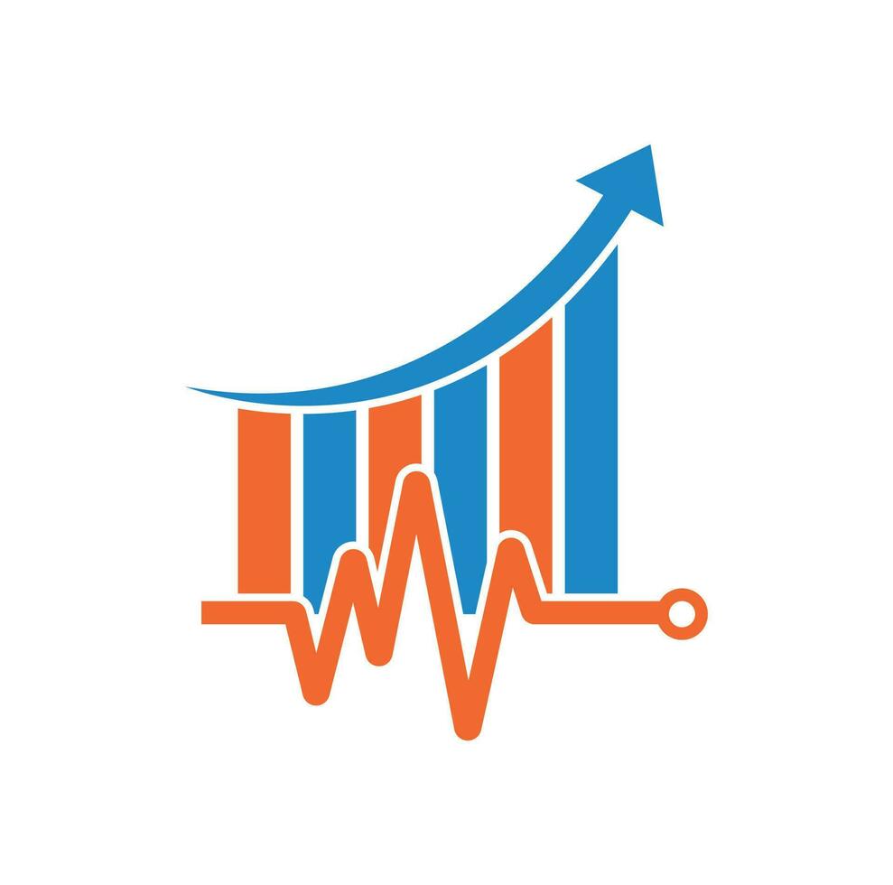 finansiera puls logotyp. hjärta slå finansiera logotyp design ikon. statistik puls logotyp design mall. vektor