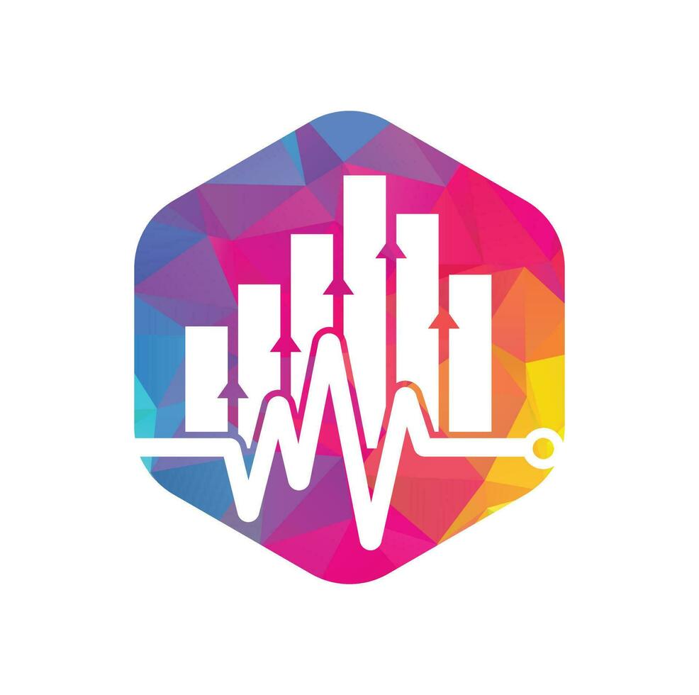 Finanzpuls-Logo. Design-Ikone des Herzschlag-Finanzlogos. Statistik-Puls-Logo-Design-Vorlage. vektor