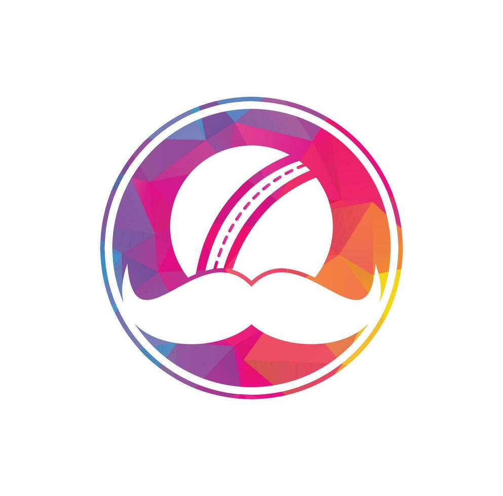 stark cricket vektor logotyp design. mustasch och cricket boll vektor ikon design.
