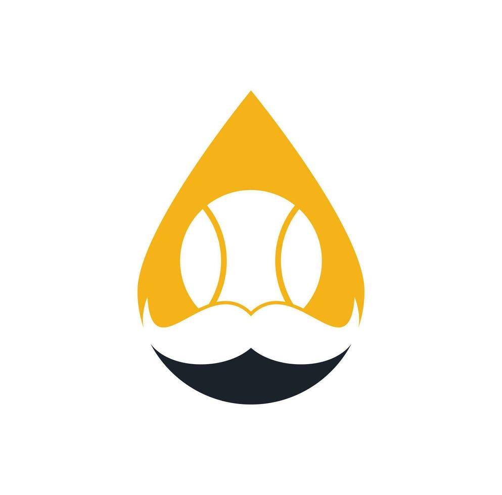 mustasch tennis boll släppa form begrepp vektor ikon design. stark tennis vektor logotyp design.