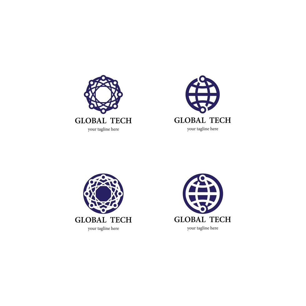 globale Tech-Logo-Vorlage vektor