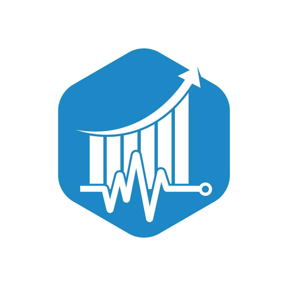 finansiera puls logotyp. hjärta slå finansiera logotyp design ikon. statistik puls logotyp design mall. vektor