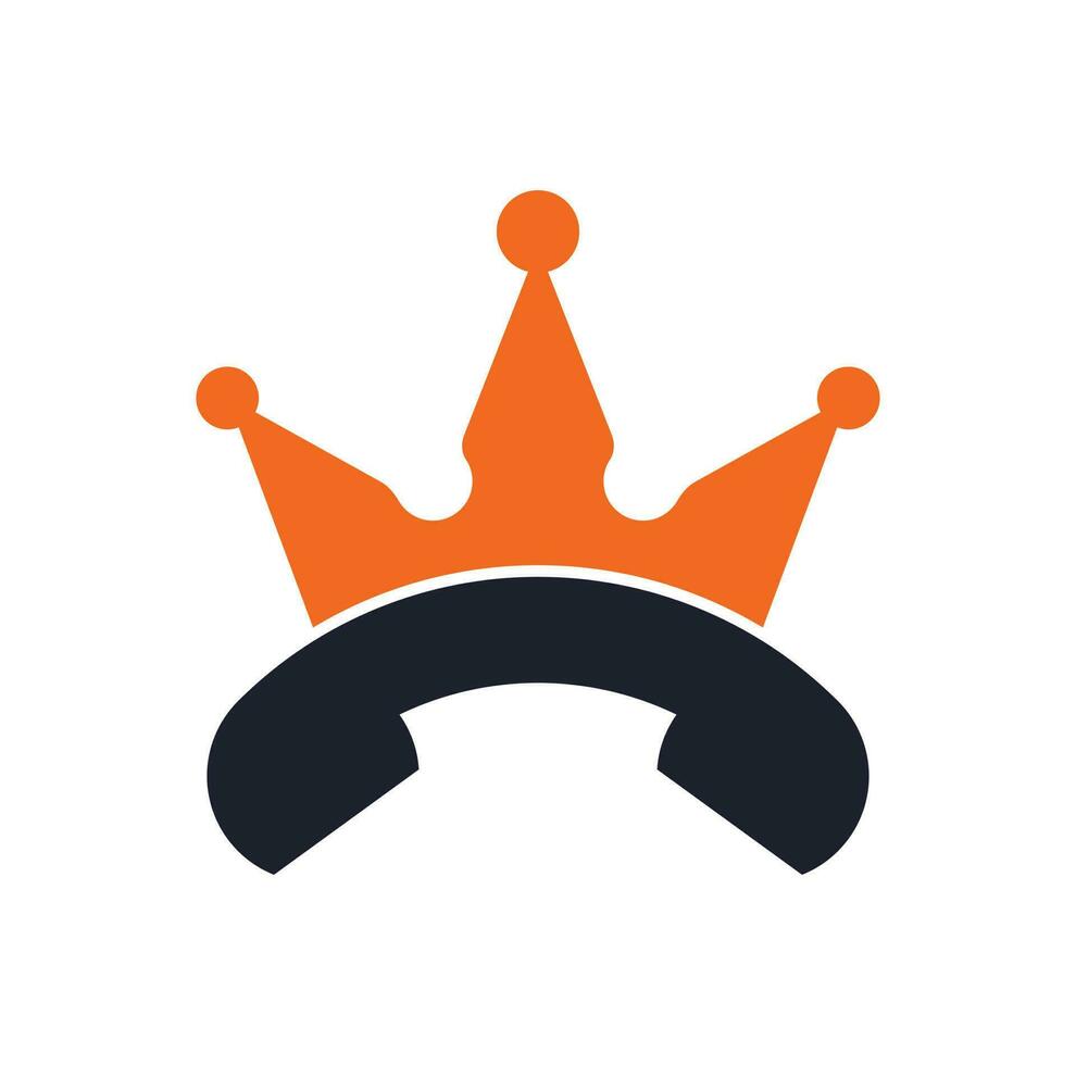 King Call-Vektor-Logo-Design. Hörer- und Kronen-Icon-Design. vektor