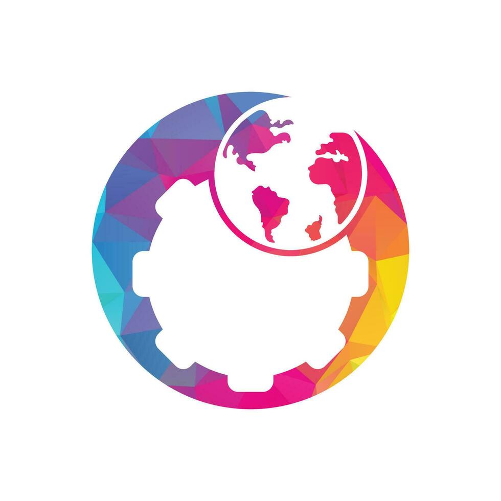 Getriebe globales Vektor-Logo-Design. Design-Element für das Logo des Zahnradplaneten-Symbols. vektor