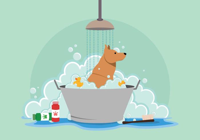 Gratis Dog Wash Illustration vektor