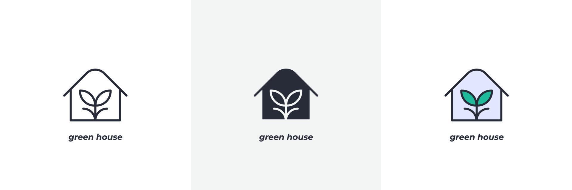 grön hus ikon. linje, fast och fylld översikt färgrik version, översikt och fylld vektor tecken. aning symbol, logotyp illustration. vektor grafik