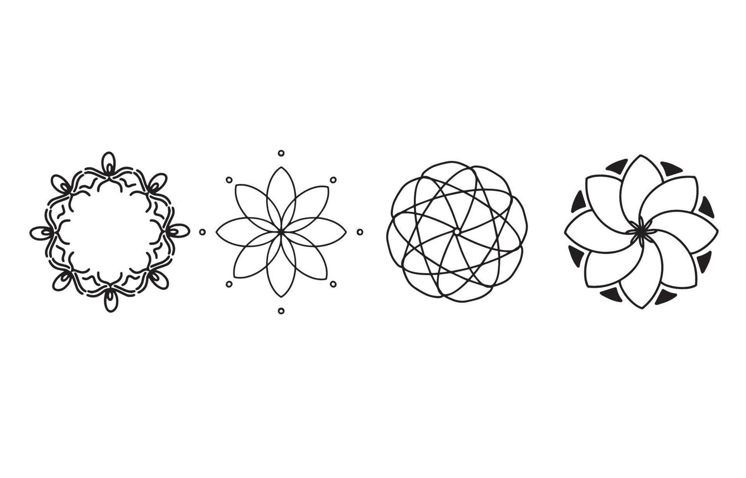 enkel runda ram, blommig botaniska logotyp minimal stil. företags- för logotyp, etiketter, vykort, förpackning, inbjudningar kort. vektor