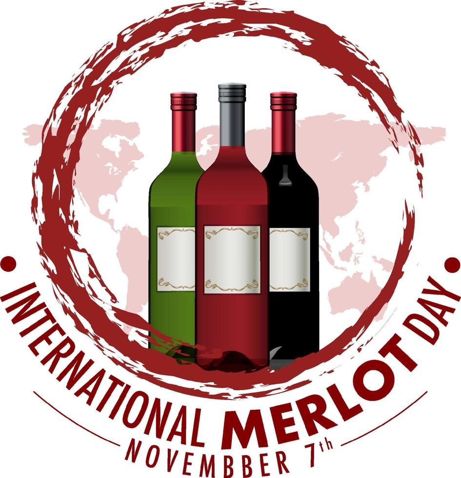 internationell merlot dag baner design vektor