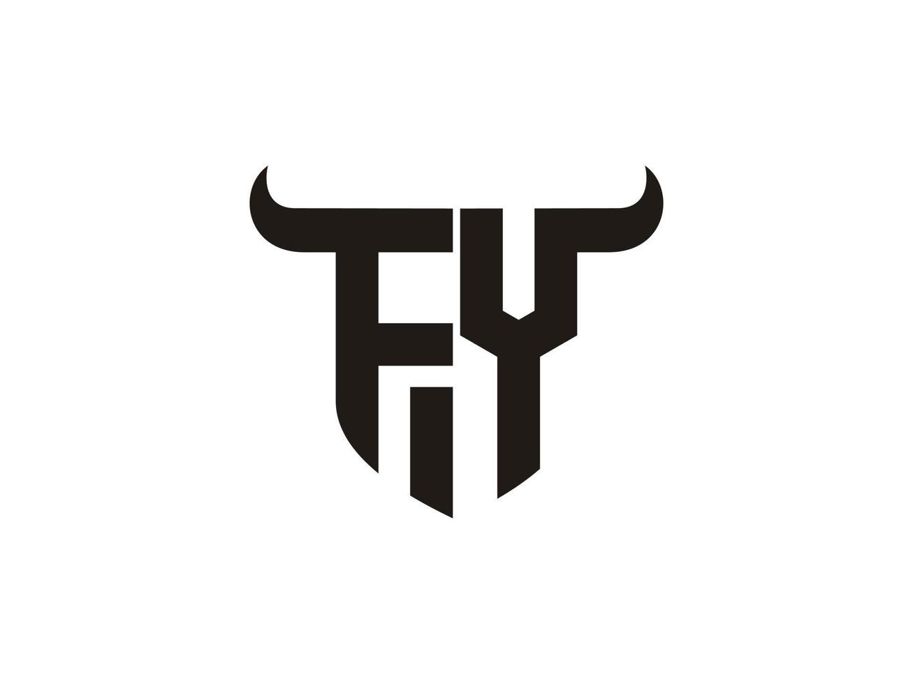 anfängliches fy-bull-logo-design. vektor