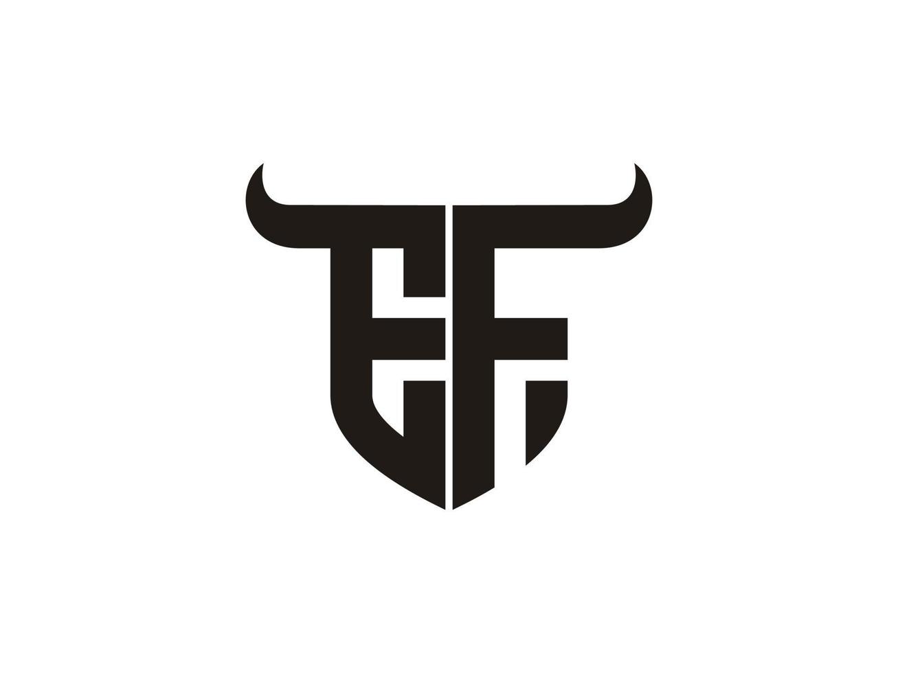 anfängliches ef-bull-logo-design. vektor