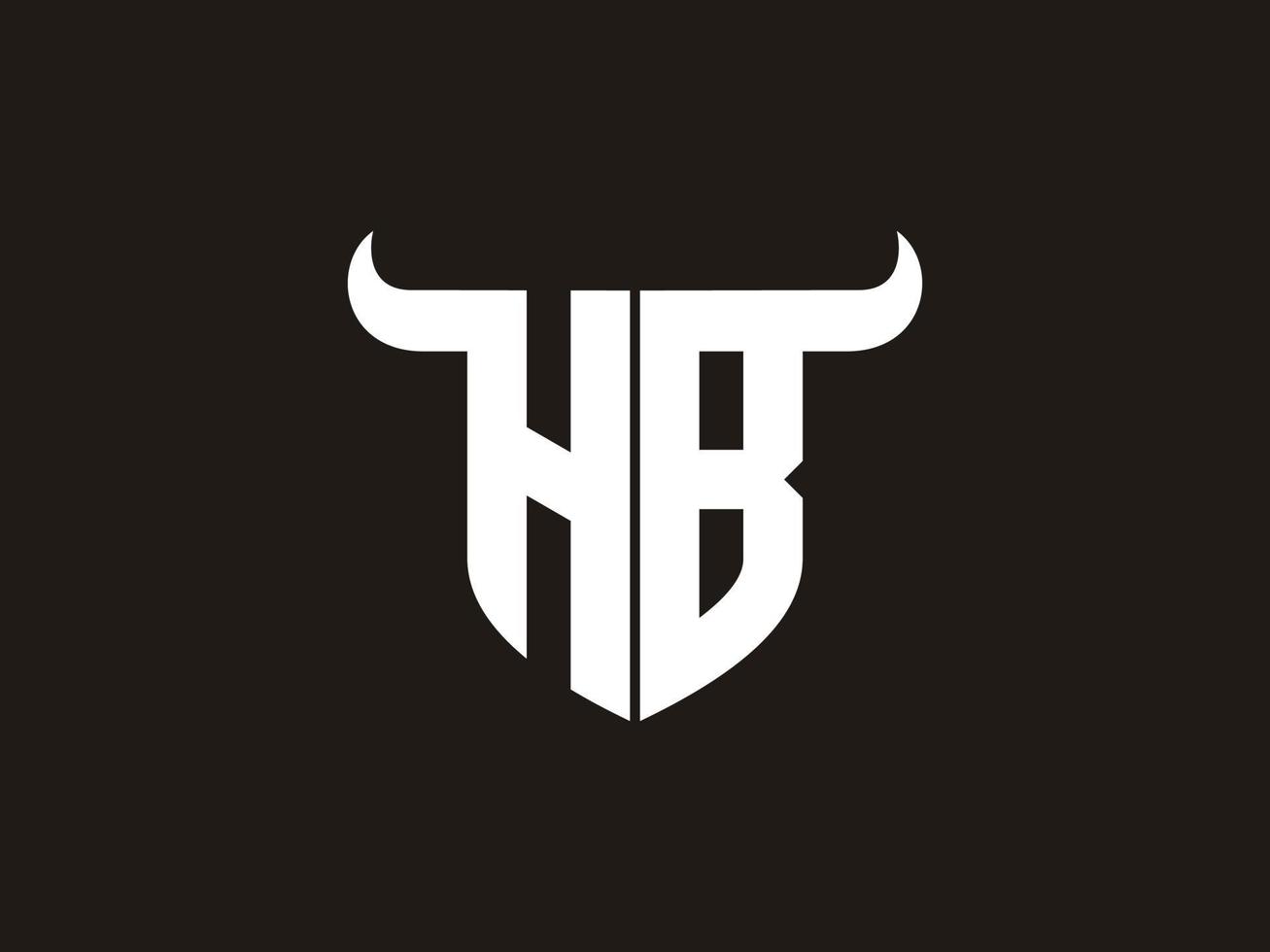 anfängliches hb-bull-logo-design. vektor
