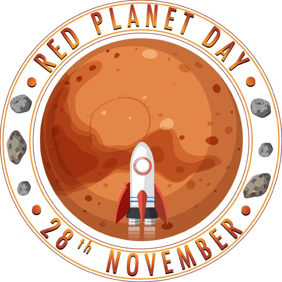 röd planet dag logotyp design vektor