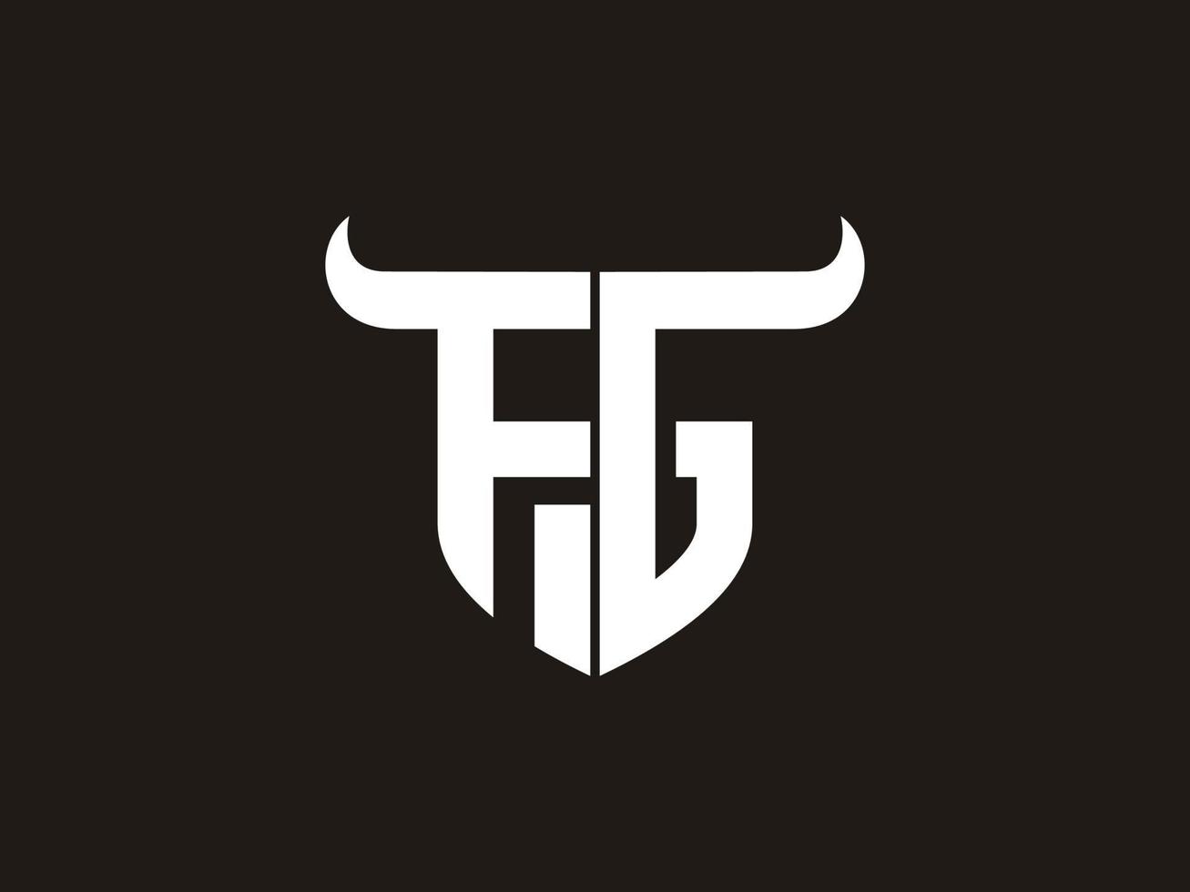 första fg tjur logotyp design. vektor