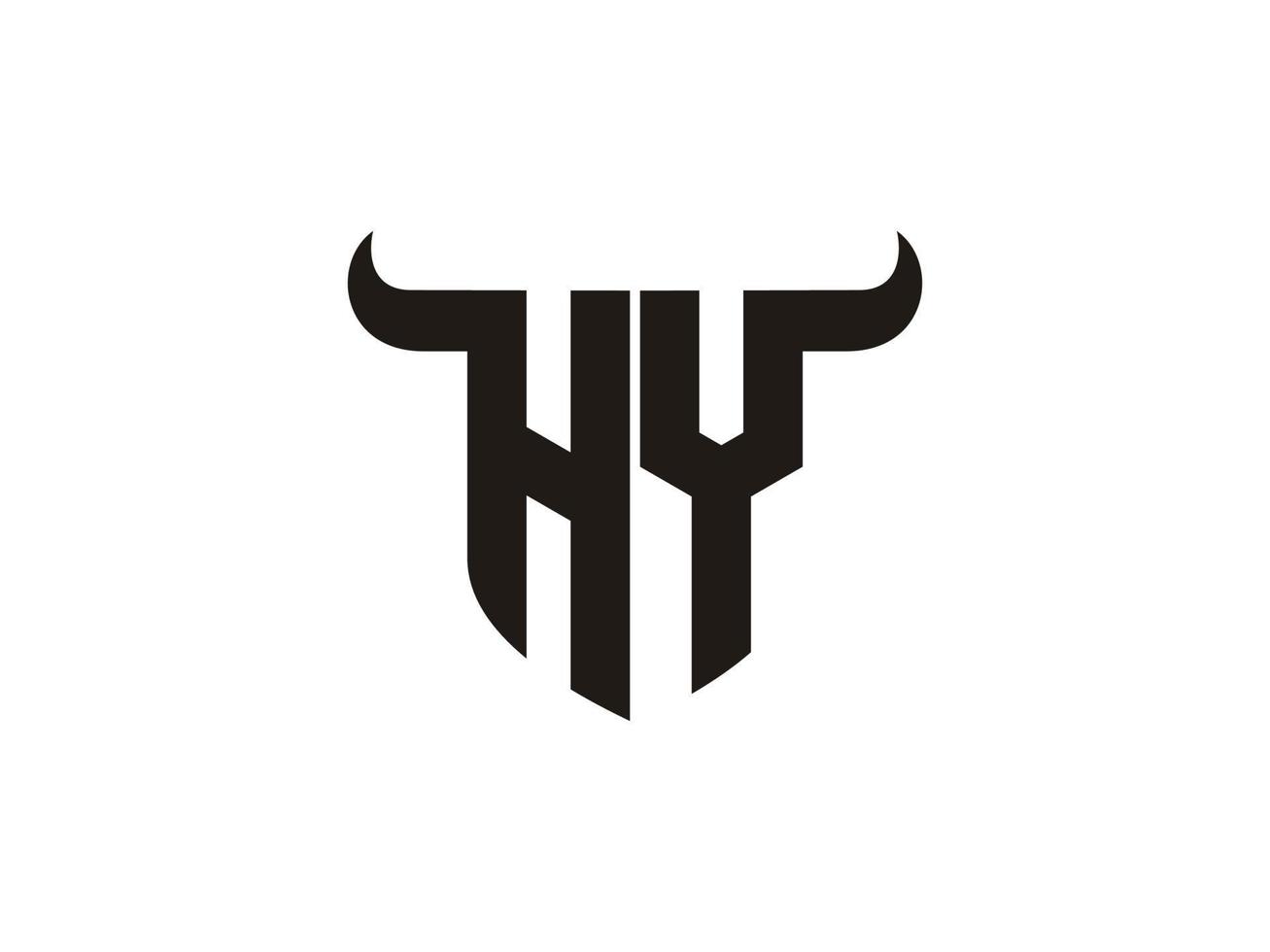 anfängliches Hy Bull-Logo-Design. vektor