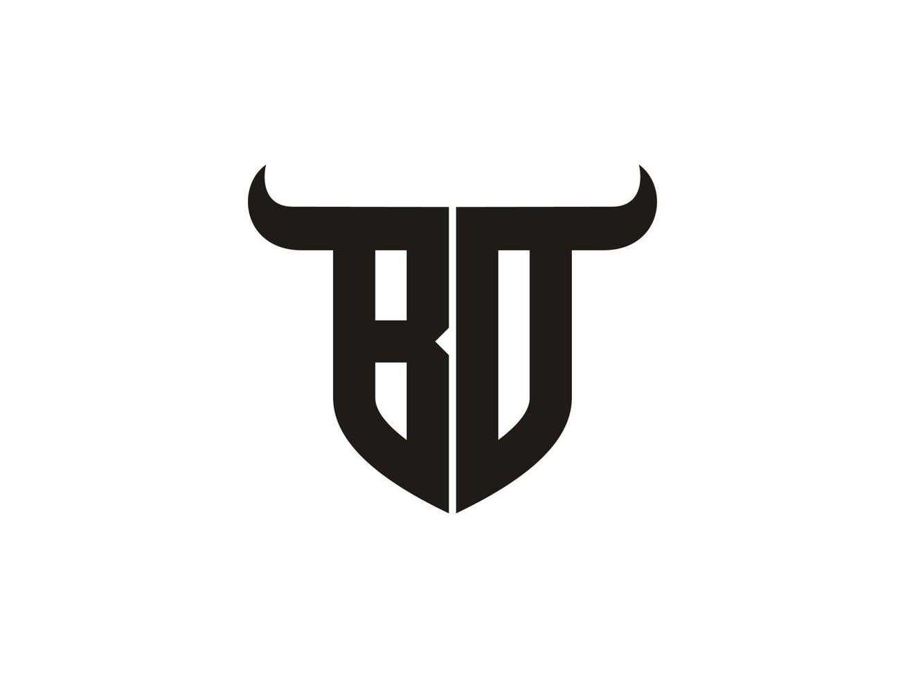 anfängliches bo-bull-logo-design. vektor