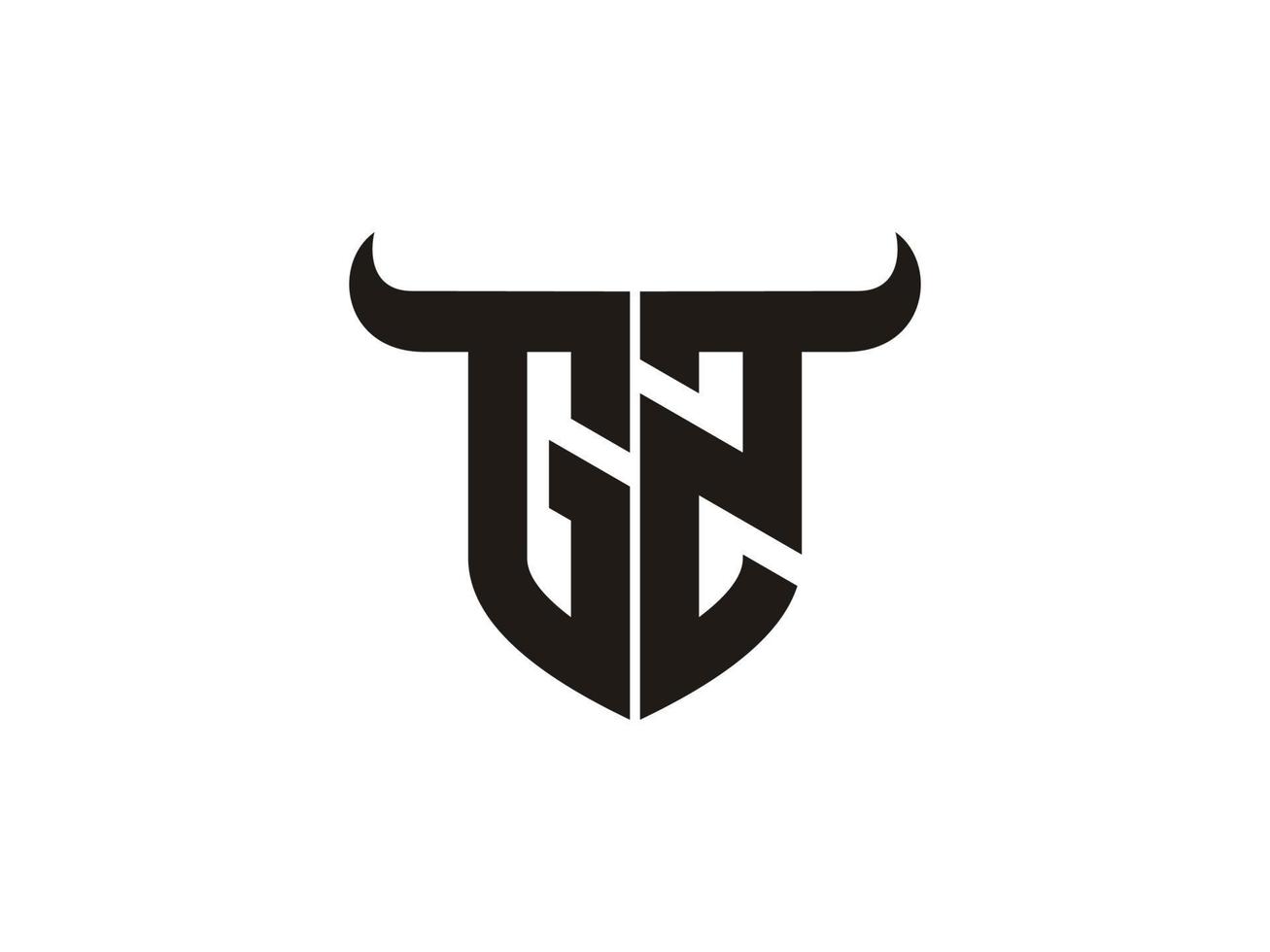 första gz tjur logotyp design. vektor