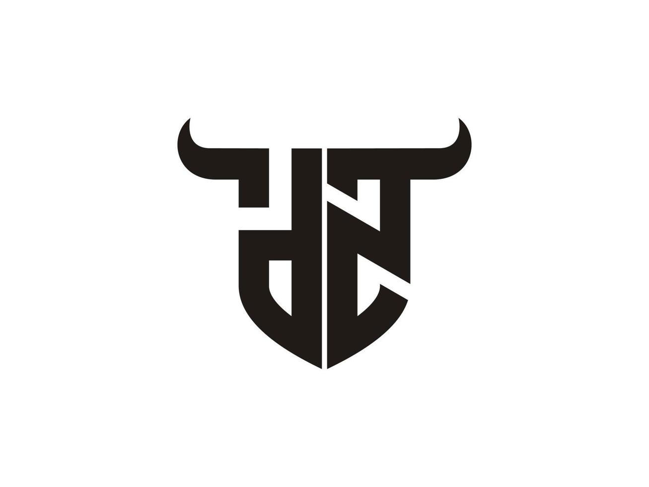 första dz tjur logotyp design. vektor