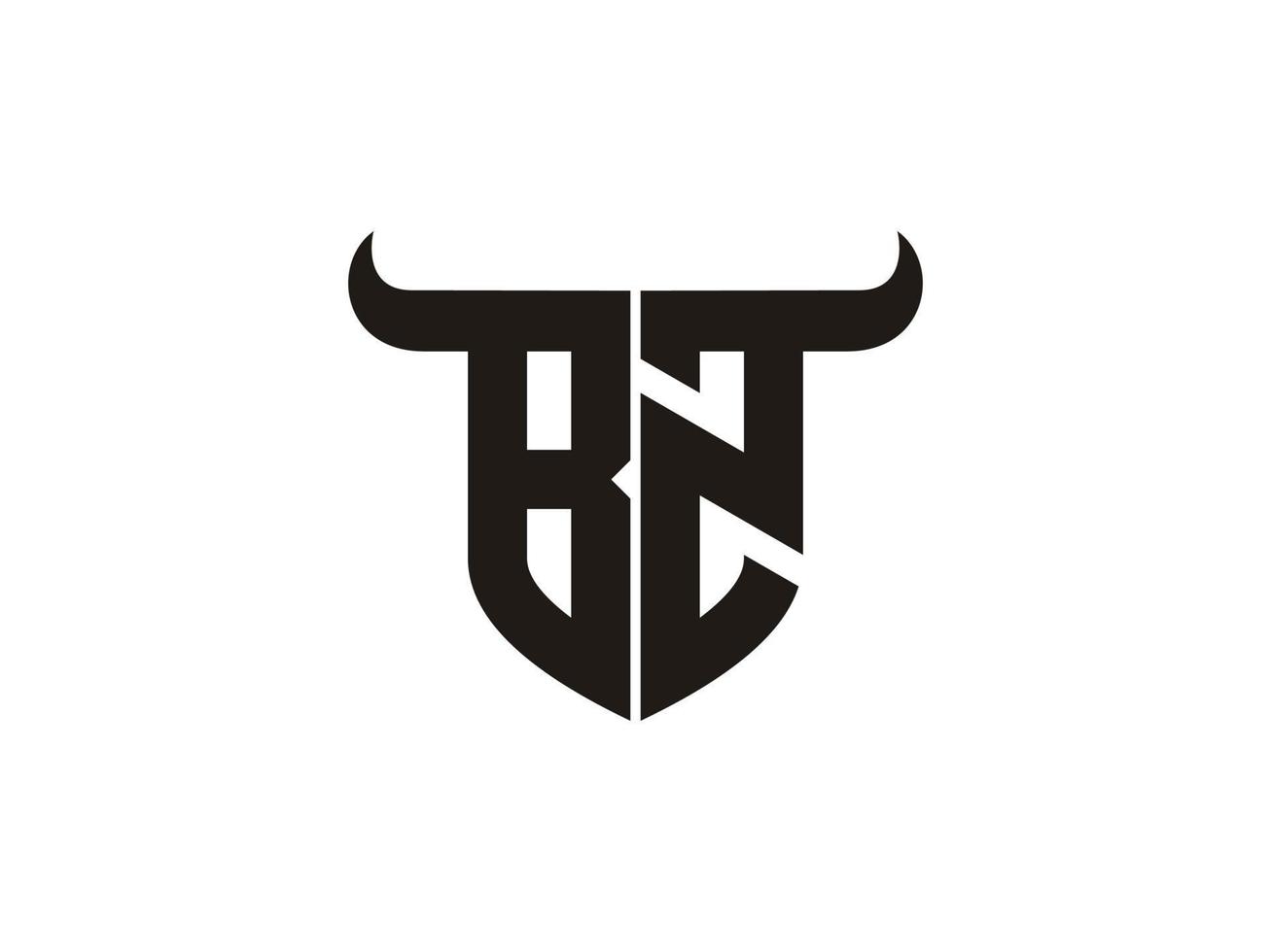 första bz tjur logotyp design. vektor