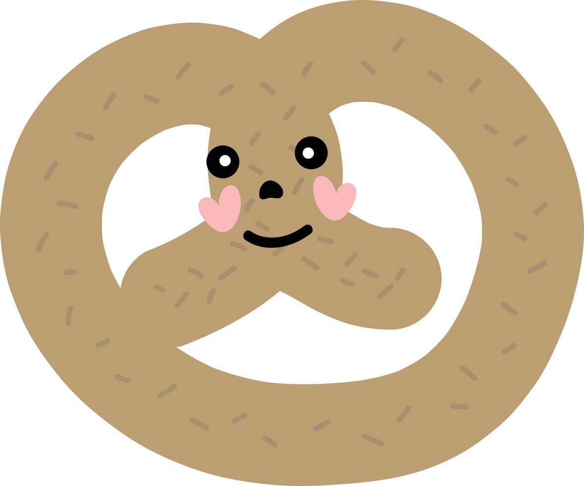 Brezel-Symbol-Illustration im Skizzenstil. handgezeichnetes Brot isoliert auf weißem Hintergrund. vektor