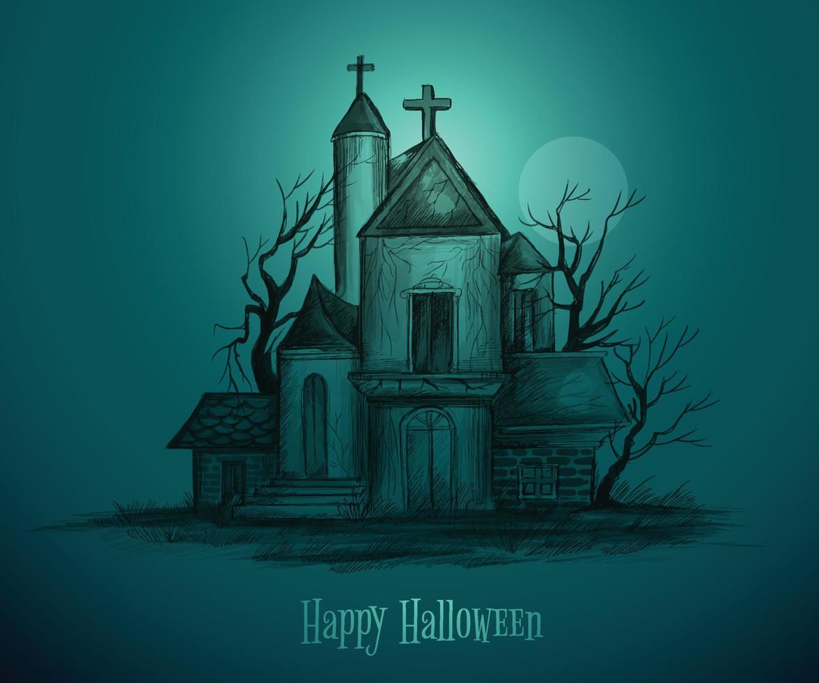 Halloween Spukhaus Hintergrund vektor