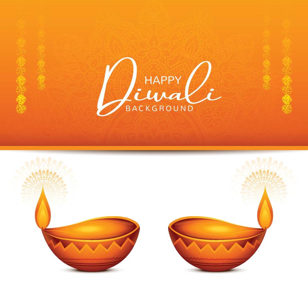 dekorativ olja lampa diwali festival firande Semester kort bakgrund vektor