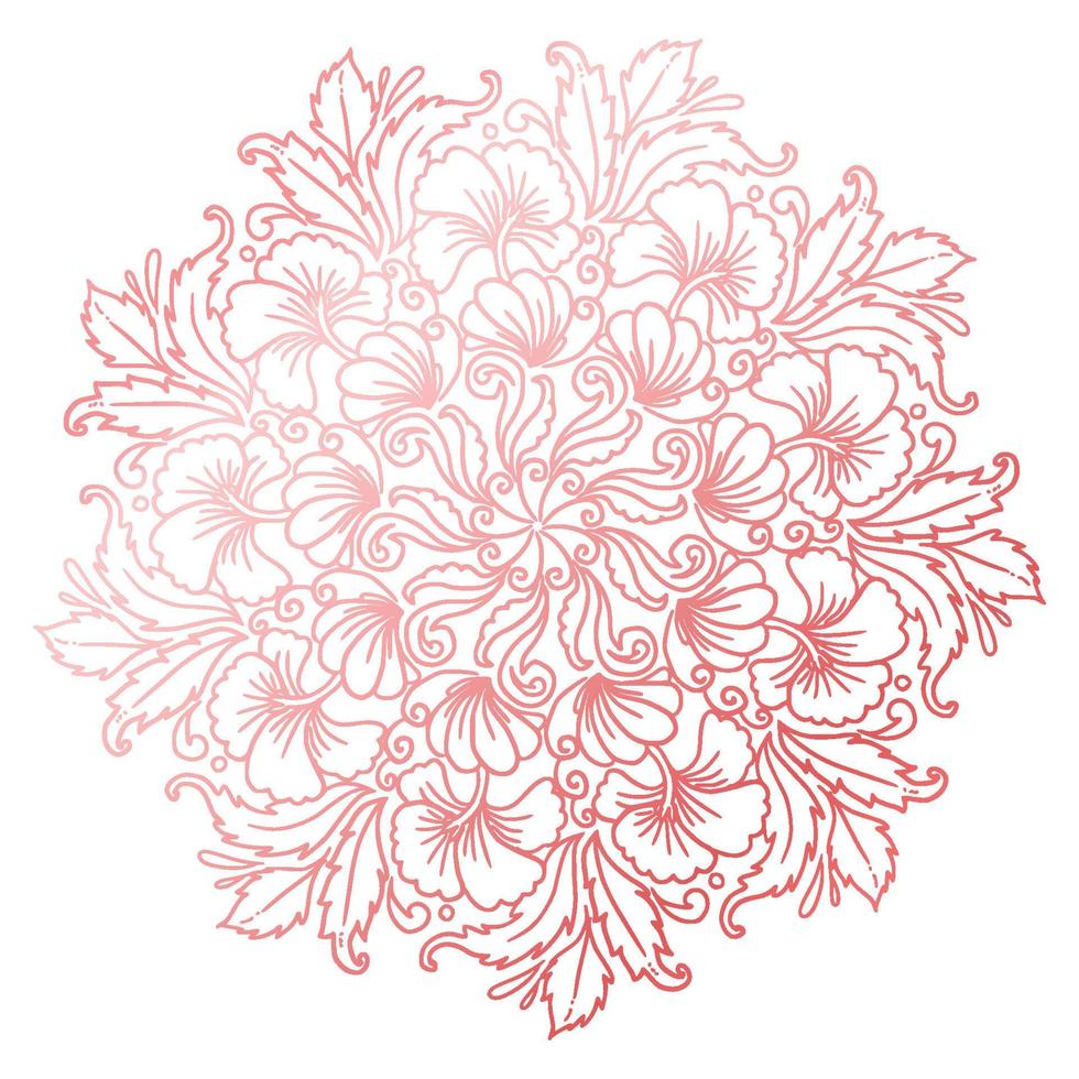 dekorativ rosa mandala på vit bakgrund vektor