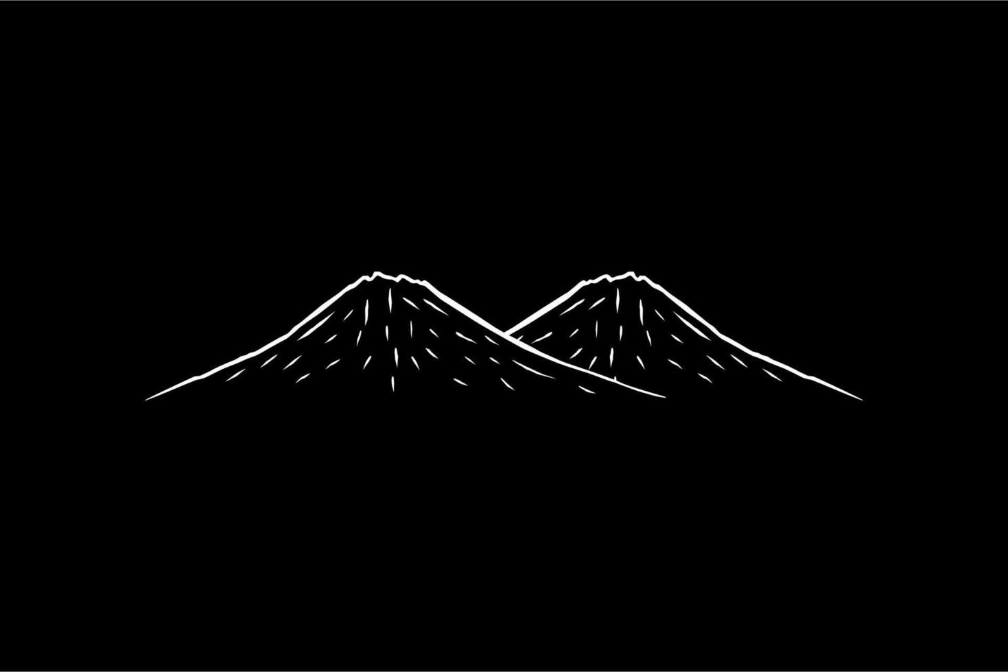 einfache linienkunst der bergsilhouette für logo, piktogramm, kunstillustration, apps, website oder grafikdesignelement. Vektor-Illustration vektor