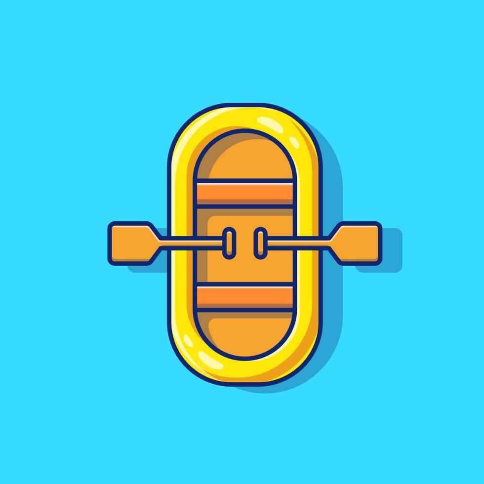 rafting-sport-cartoon-vektor-symbol-illustration. Sport-Rafting-Icon-Konzept isolierter Premium-Vektor. flacher Cartoon-Stil vektor