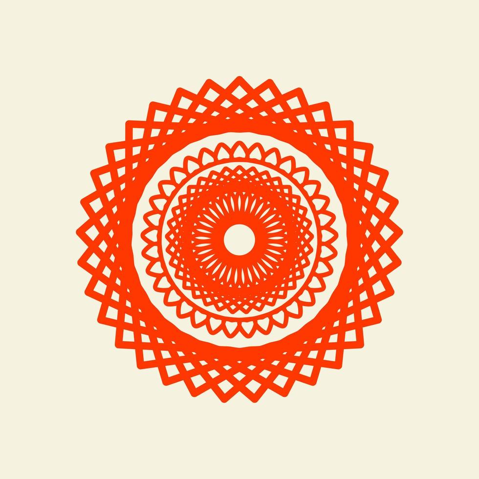 orange asiatische Blumenmandala-Vektorillustration vektor