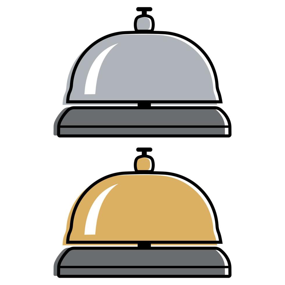hotelglockensymbol im neumorphischen stil für ui ux design. Service-Glockensymbol im Cartoon-3D-Stil, Vektorillustration volumetrische Rezeptionsglocke aus Kunststoff. vektor