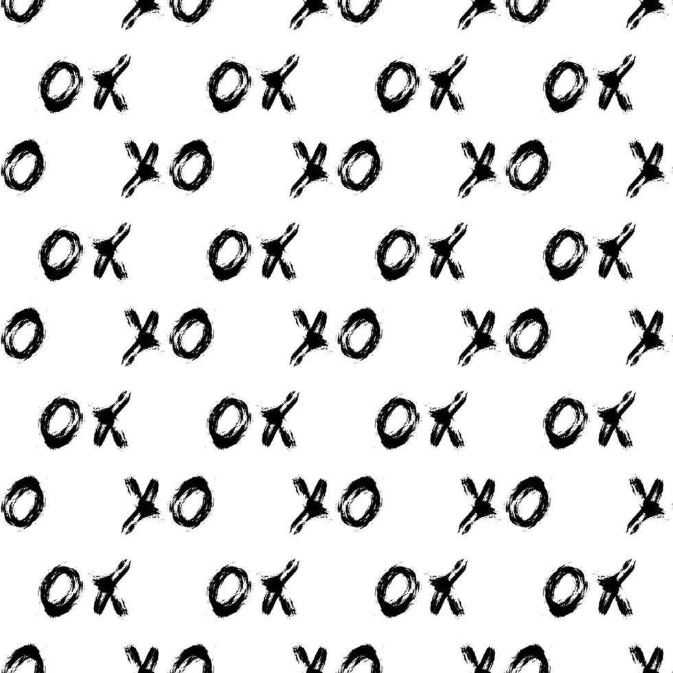 Xoxo auf weißem Hintergrund. nahtloses Muster. Abkürzungssymbol für Umarmungen und Küsse. Grunge-Vektor-Hintergrund. handschriftliche Pinselschrift xo. einfach zu bearbeitende Vorlage für Valentinstagskarten, Stoffe usw vektor