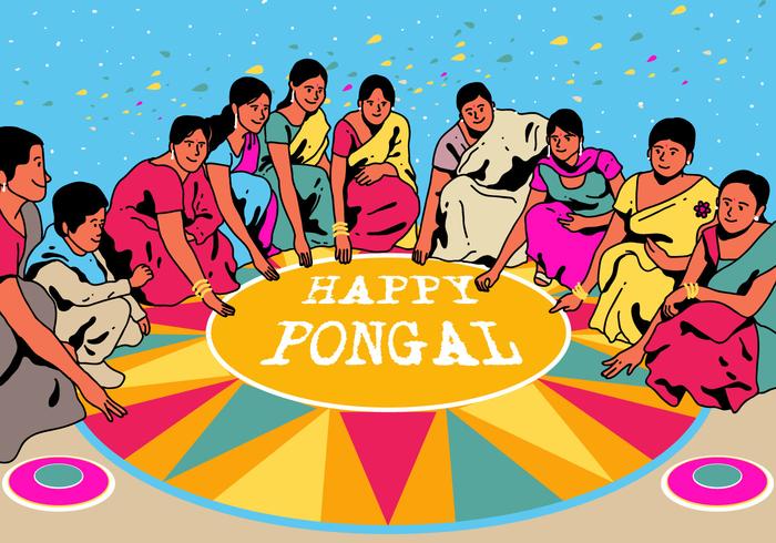 Glücklicher Pongal Vektor