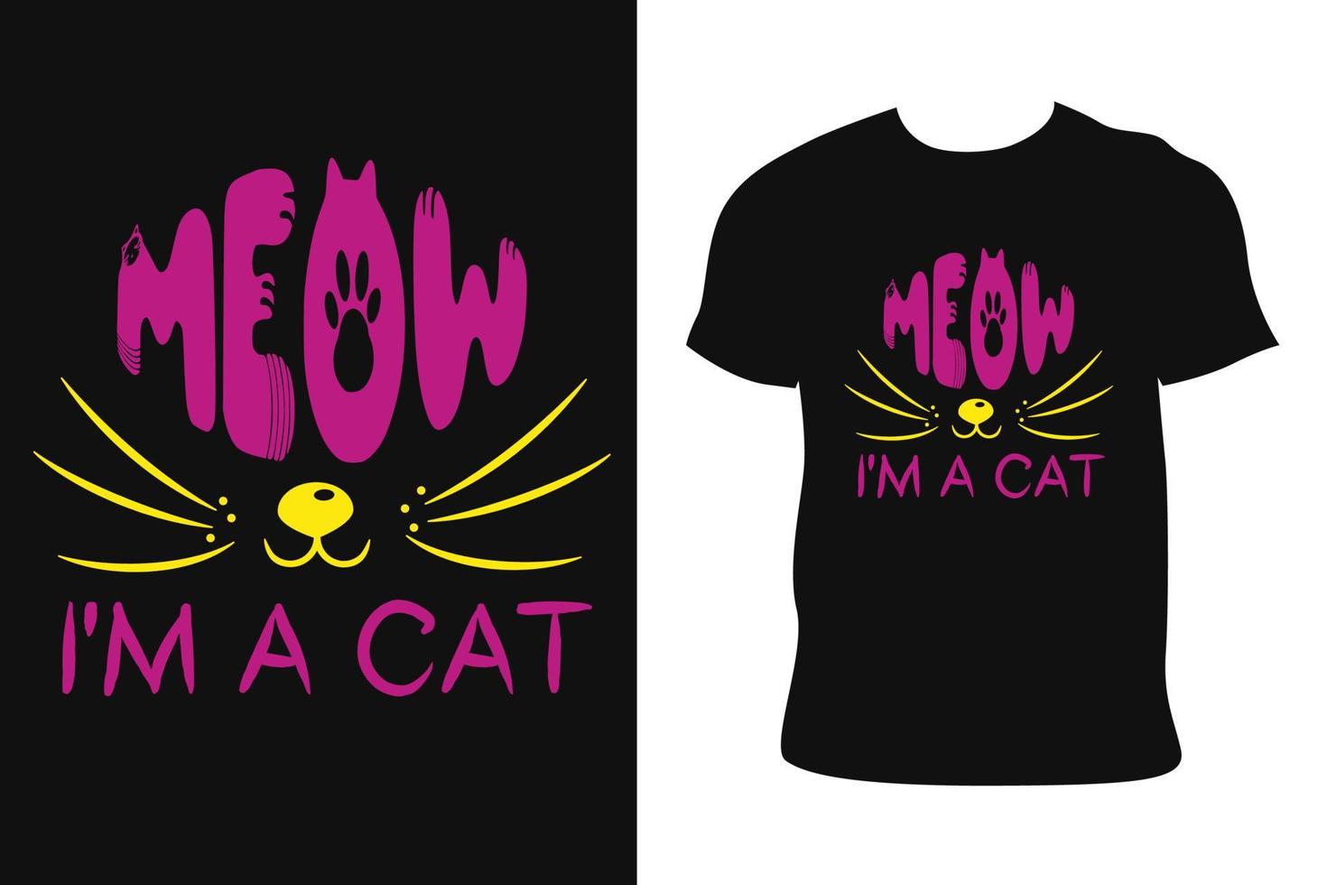 Katzen-T-Shirt-Design. Katzen-T-Shirt. Katzen-T-Shirt kostenloser Vektor. vektor