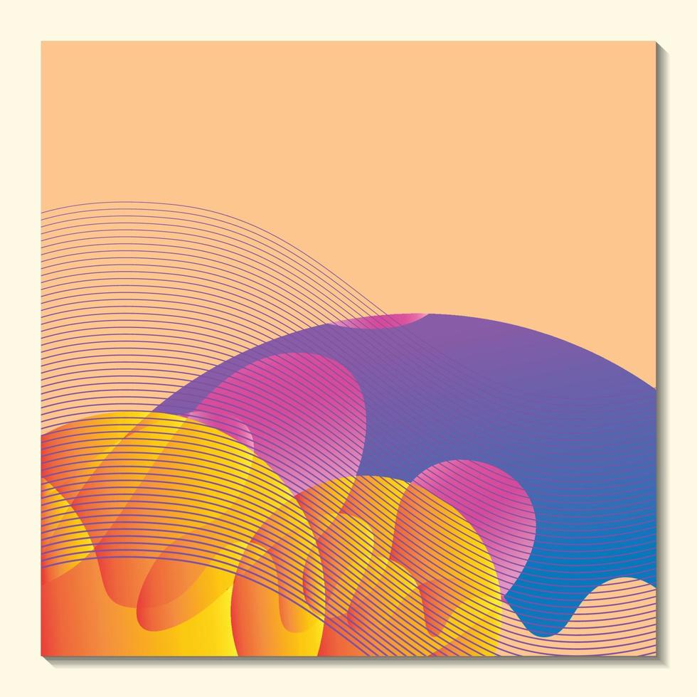 abstrakt färgrik flytande form med rader bakgrund vektor illustration